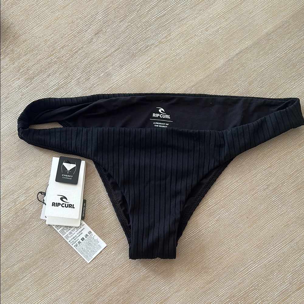 Rip Curl Ribbed Black Bikini Bottom